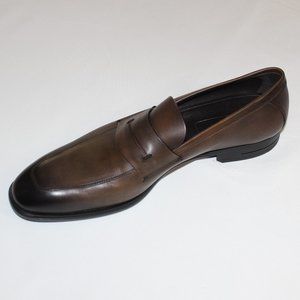 ZEGNA L'ASOLA CHESTNUT PENNY LOAFER US 12.5/ UK 11.5